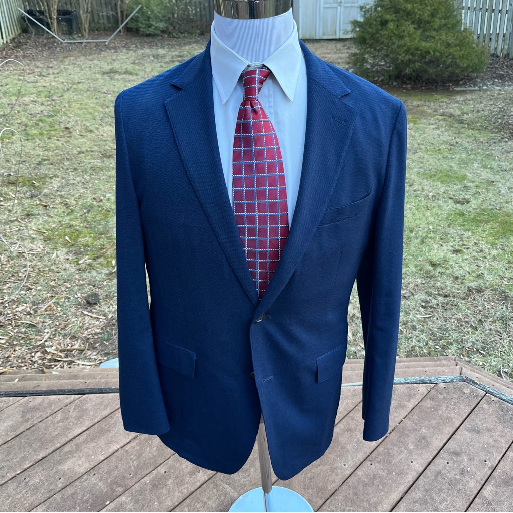 Bonobos Suit 40r Navy 36wx29 Dual Vent 2btn Unstructured Unlined Wool Blend